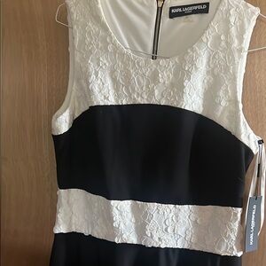 Karl Lagerfeld Two-Tone Lace Dress